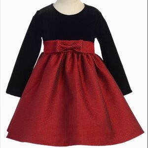 Black/velvet checkered black/ Red bottom Dress